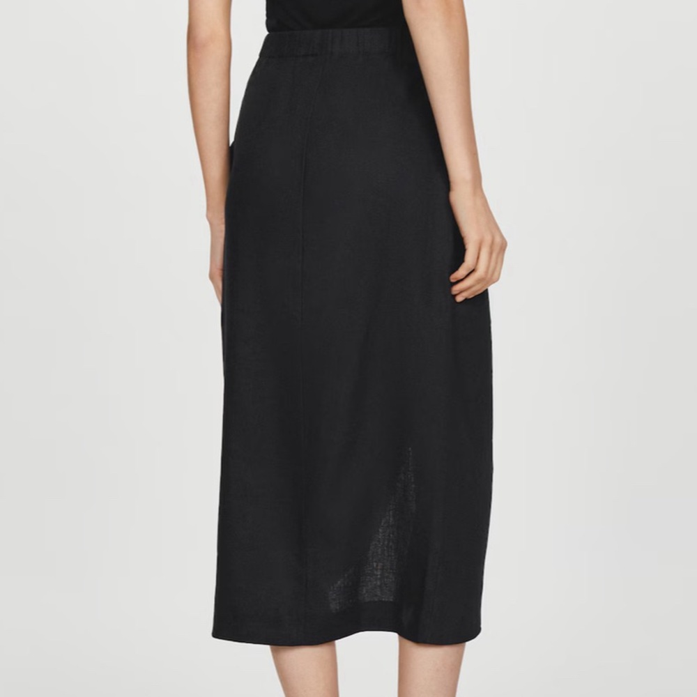 MANGO Linen-Blend Wrap Skirt - Picture 10 of 10